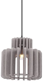 Lampă suspendată retro neagră cu abajur gri-maroniu - Felt