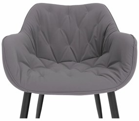 Fotoliu de design, material textil gri, FEDRIS