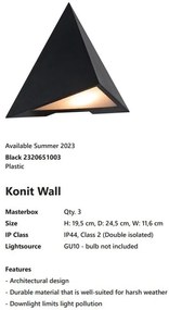 Aplica pentru perete exterior cu protectie IP44 Konit Black