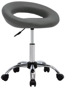 vidaXL Scaun de bucătărie pivotant, gri, piele ecologică