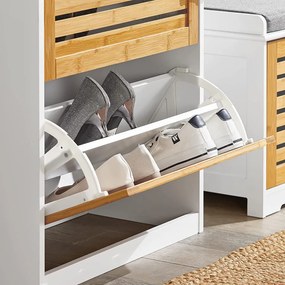PANA5 - Pantofar 55 cm, pantofare, depozitare pantofi, mobilier hol - Alb-Maro