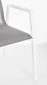 Scaun de gradina Krion, Bizzotto, 56 x 61.5 x 88 cm, aluminiu/textilena 1x1, alb