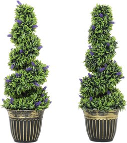 HOMCOM Set de Două Plante Artificiale Lavandă 90 cm | Aosom Romania