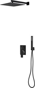 vidaXL Sistem de duș, negru, oțel inoxidabil 201