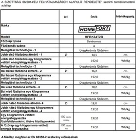 Plită ceramică încorporabilă HOMEFORT HFBK64T2B, cadru metalic, 6000 W, senzor tactil, blocare pentru copii,