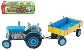 Tractor Zetor albastru pe o cheie metal 28cm Kovap in cutie
