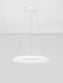 Lustra circulara aluminiu alb LED CCT OVIA 60cm