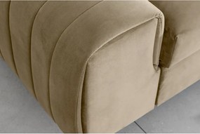 Canapea maro deschis extensibilă cu tapițerie din catifea 261 cm Laurence – ELTAP