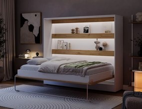 Pat rabatabil Devesto Horizontal Wall 140 Artisan Eiche LED, 200x140 cm – Artisan Eiche