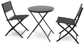 Set balcon gradina Macario - 2 locuri, negru