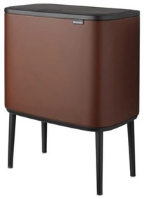 Cos pentru gunoi colectare selectiva Brabantia Bo Touch 1005548, 11+23 L, Deschidere lina si silentioasa, Deschidere mare, Maro