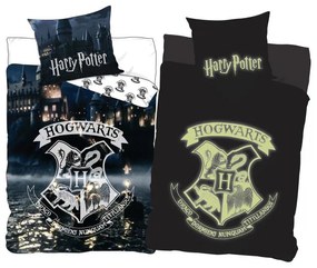 Harry Potter Hogwarts lenjerie de pat fosforescentă 140×200cm, 70×90 cm