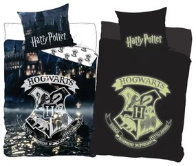 Harry Potter Hogwarts lenjerie de pat fosforescentă 140×200cm, 70×90 cm