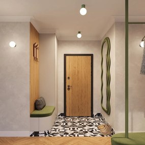 Plafonieră verde cu abajur din sticlă ø 12 cm Orbital – Sollux