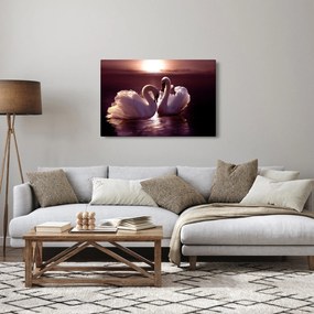 Tablou - Lebede pe lac (90x60 cm)