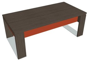 Masă Verno+ S 200 x 100 cm, stejar antracit / portocaliu