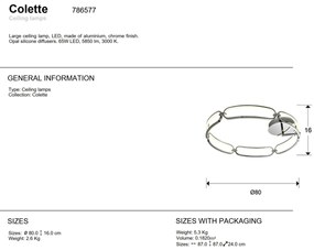 Lustra LED aplicata design ultra-modern 80cm Colette. crom