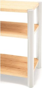 Etajeră crem/în culoare naturală deschisă cu aspect de lemn de stejar 126x128x43 cm Bona – Teulat