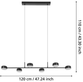 Lustră LED pe cablu CLAVELLINA 6xLED/7W/230V Eglo 900352