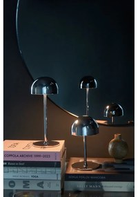 Veioză argintie LED cu control prin telecomandă cu abajur din metal (înălțime 30 cm) Tim – Sirius