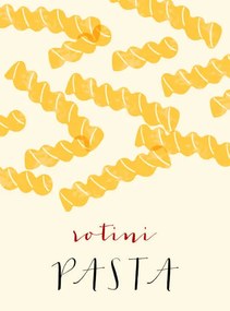 Ilustrație Rotini Italian pasta. Rotini poster illustration., Alina Beketova