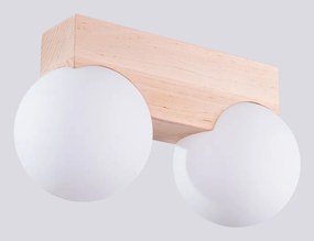 Plafonieră albă/în culoare naturală cu abajur din sticlă ø 12 cm Solum – Sollux