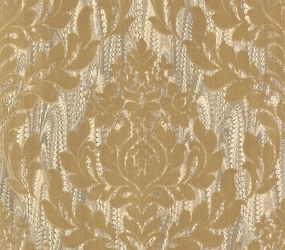 Tapet Faversham, Natural Gold Luxury Flock, 1838 Wallcoverings, 5.3mp / rola