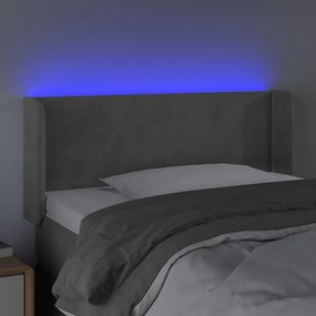 Tablie de pat cu LED, gri deschis, 103x16x78 88 cm, catifea 1, Gri deschis, 103 x 16 x 78 88 cm