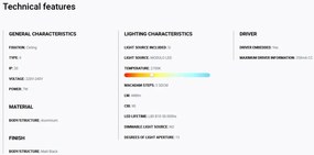 Spot LED incastrabil TULIPA Black recessed downlight 7W 15° 2700K CRI90