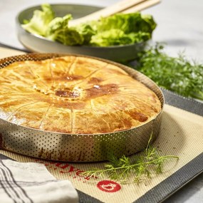 Inel de tort perforat cadru rotund De Buyer 3098.09, 24,5 cm, oțel inoxidabil, 24,5 cm