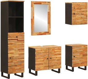 vidaXL Seturi de baie cu sertar 5 pcs natural Lemn de mango solid