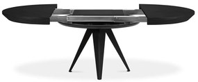 Masă de dining rotundă extensibilă cu blat negru cu blat suplimentar ø 120 cm Magnus – Windsor &amp; Co Sofas