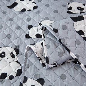 Cuvertura de pat cu model PANDA gri Dimensiuni: 170 x 210 cm