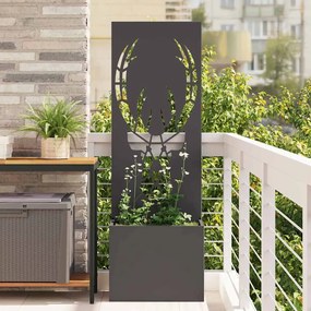 vidaXL Ghiveci de Grădină cu Panou Decorativ Negru 50 x 140 cm