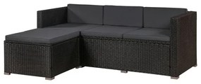 Jusky Set ratan de gradina Punta Cana L - perne negre/antracit