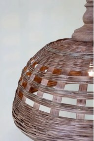 Lustra împletită manual din rattan si rachita, D62 cm