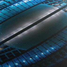 Tablou cu stadion de fotbal (cu ceas) (90x30 cm)