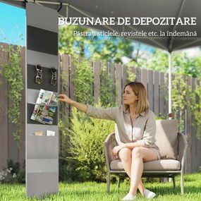 Outsunny Pavilion 3x3 m Pop-Up cu Buzunare, UPF 50+, cu Saci de Nisip și Geantă cu Roți | Aosom Romania