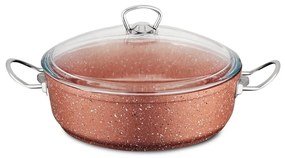 Cratiță din aluminiu cu capac Güral Porselen Classic, ø 26 cm, roz