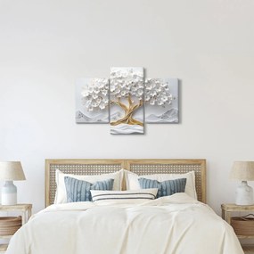 Tablou – Arborele vieții 3D plin de flori (90x60 cm)