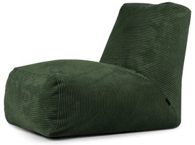 Fotoliu bean bag verde cu tapițerie din catifea reiată Tube – SLOWDOWN