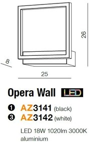 Aplica de perete LED design modern Opera alba ZZ AZ3142