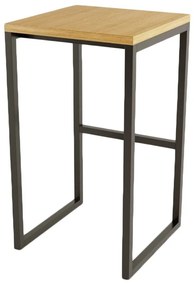 Scaun de bar negru/în culoare naturală cu aspect de lemn de stejar Frame – Woodman