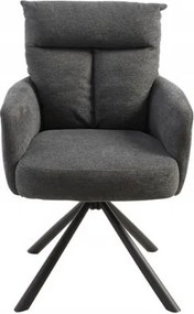 Set 2 scaune pivotante Big George, tesatura structurata gri inchis