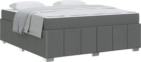 vidaXL Cadru de pat cu saltea Gri închis 180 x 200 cm țesătură
