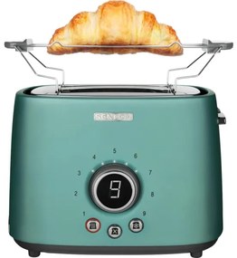 Sencor - Prăjitor de pâine cu 2 fante și încălzitor pentru chifle, 1000 W/230 V, culoare mentă