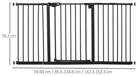 Gard extensibil PawHut din fier pentru animale, negru | AOSOM RO