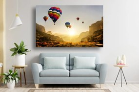 Tablou Canvas - Rasaritul printre baloanele colorate
