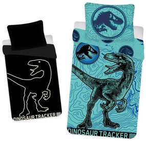 Lenjerie de pat pentru copii din bumbac fosforescentă 140x200 cm Jurrastic World - Jerry Fabrics