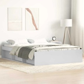 vidaXL Cadru de pat mic dublu, alb, 120x190 cm